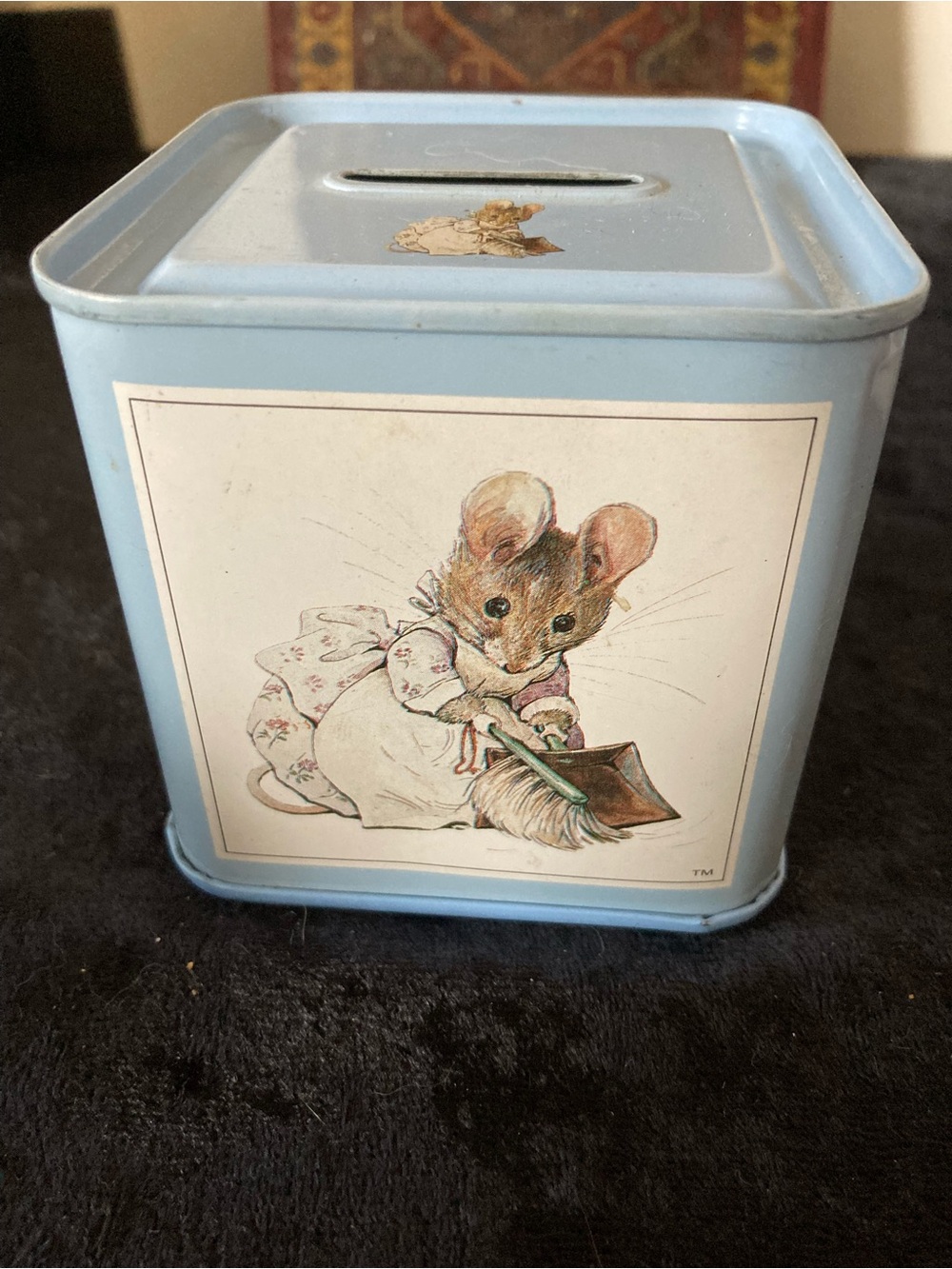 Hunkydory Beatrix Potter Tale of Two Bad Mice Decorative Tin Bank 1989 England